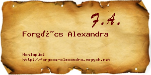Forgács Alexandra névjegykártya