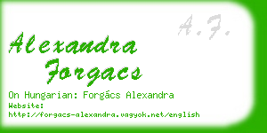alexandra forgacs business card